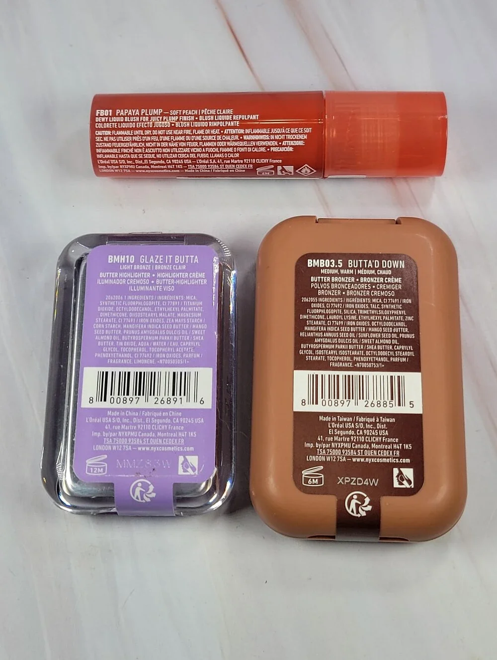 NYX Fat Cheeks Blush, Buttermelt Highlighter & Buttermelt Bronzer Bundle NEW!